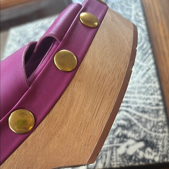 Women's Purple Sandals with Gold Accents - Picture 5 of 7